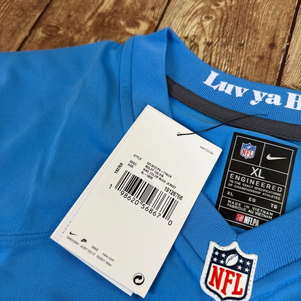 Nike Calvin Ridley Tennessee Oilers Jersey Kids Extra Large Blue Color Rush NWT